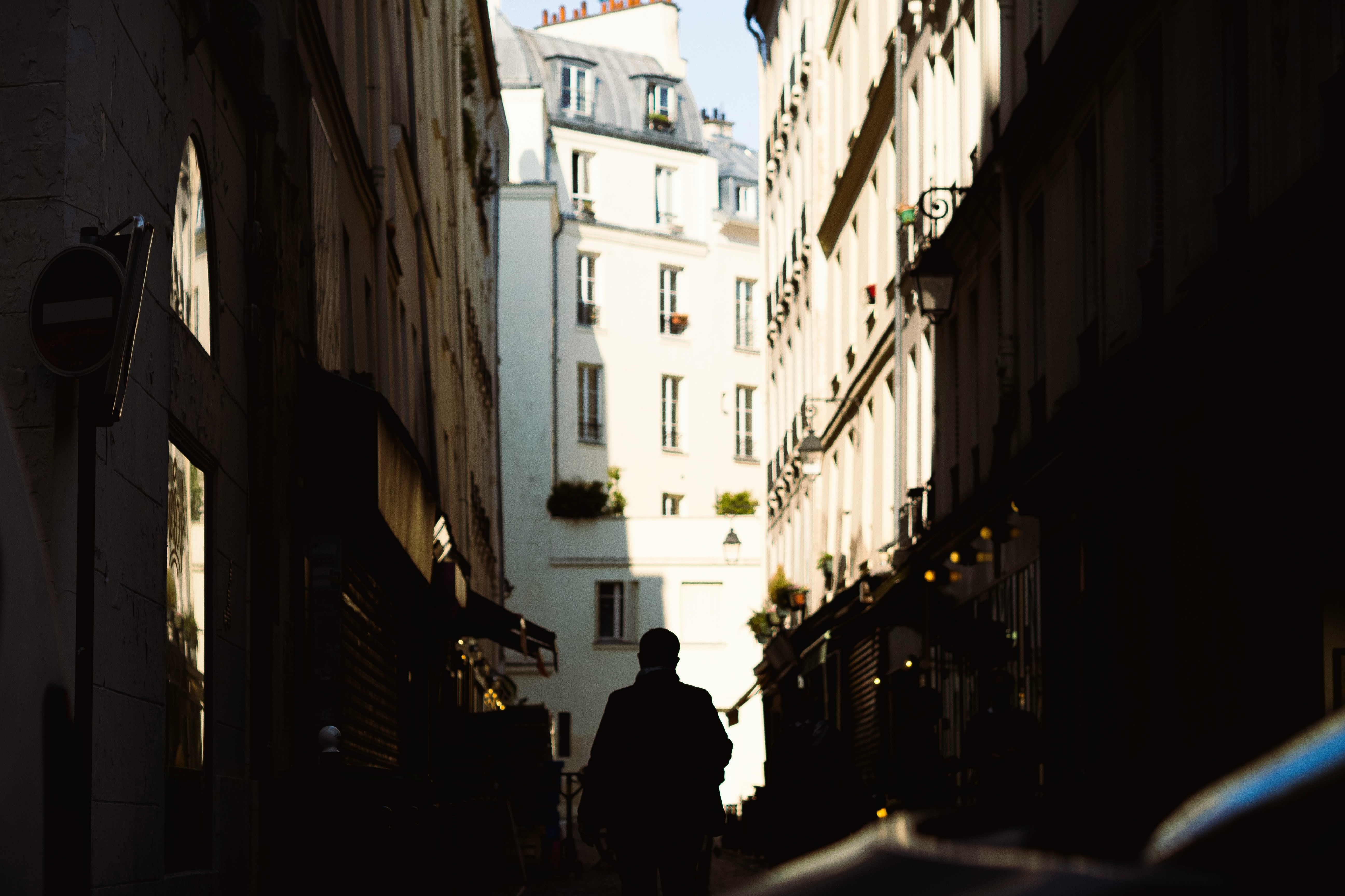 Parisian street with Haussmann buildings at dusk — live online French classes with native teachers at Go Fluent Academy