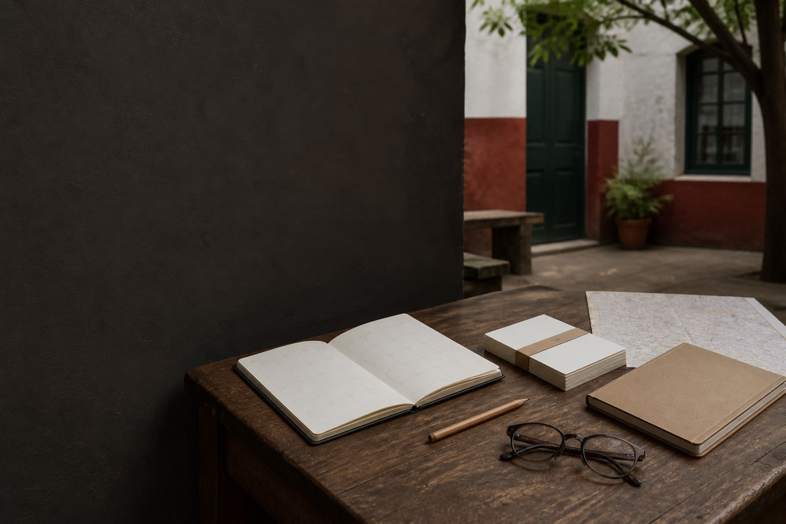 Materiales en blanco preparados para comparar formatos de aprendizaje de español