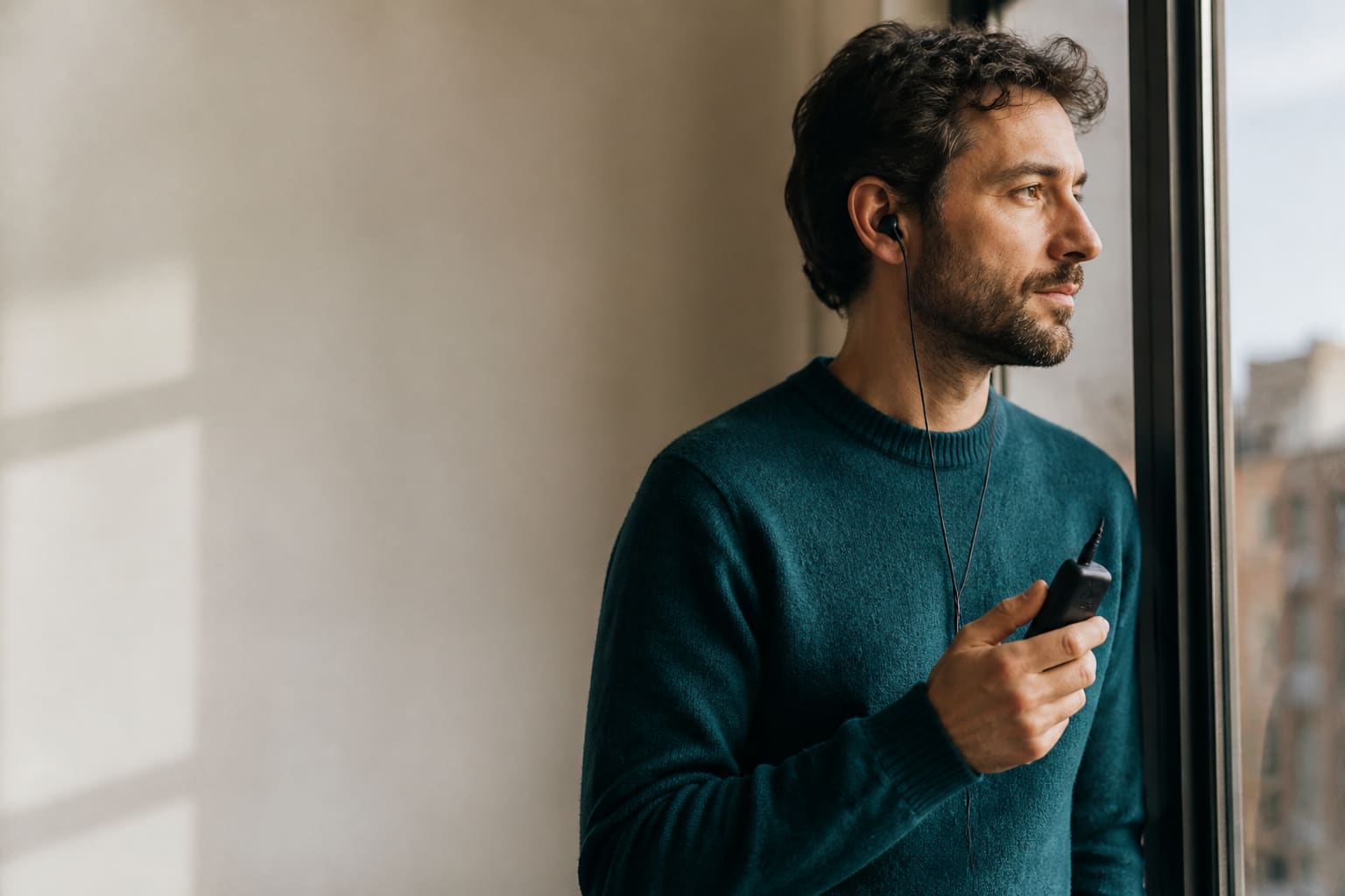 Adulto escuchando su propia práctica oral para detectar errores de inglés